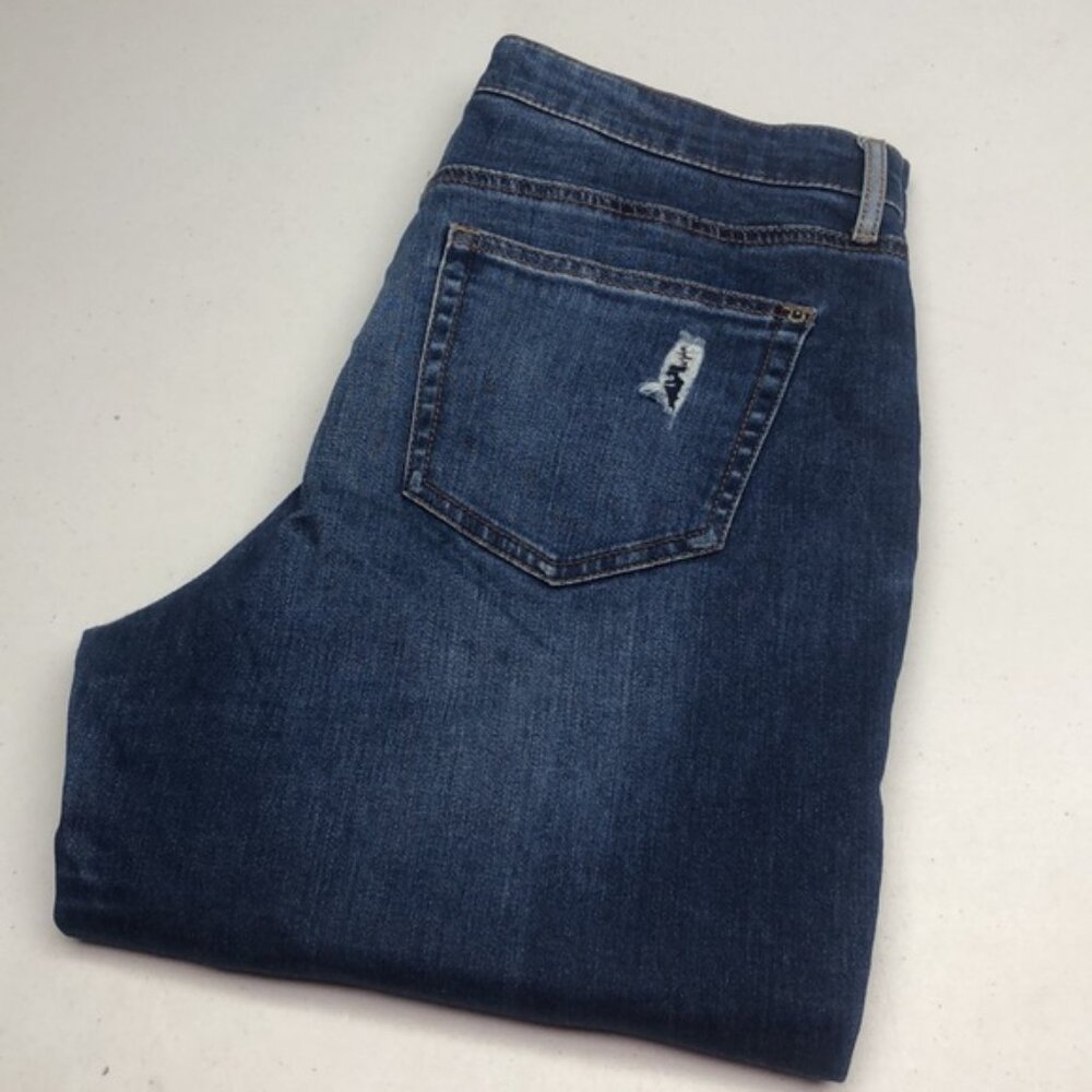 R JEANS DISTRESS EMBROIDERED STRAIGHT LEG JEANS 28x27 ⭐️